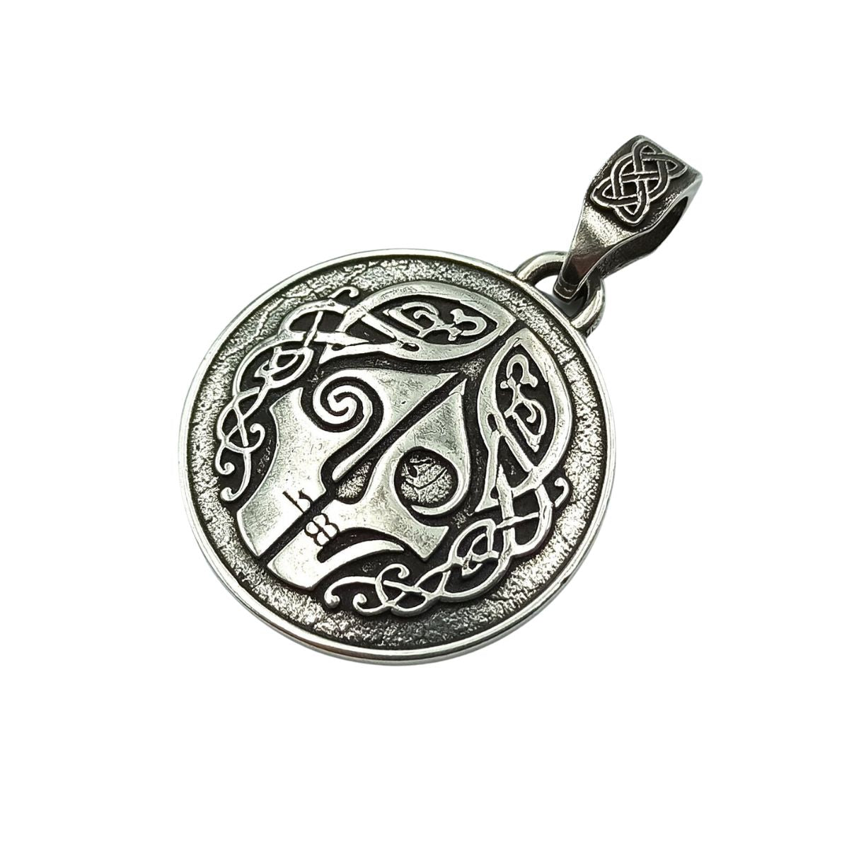 Hel goddess silver pendant
