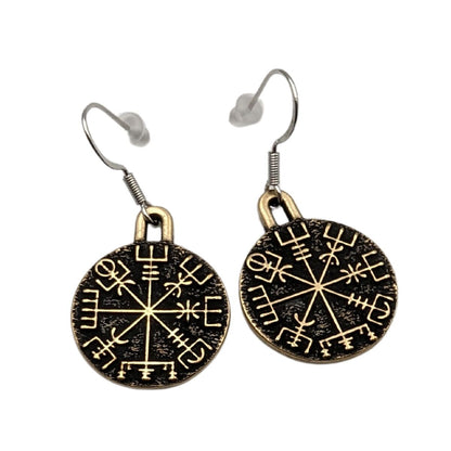 Vegvisir bronze earrings   