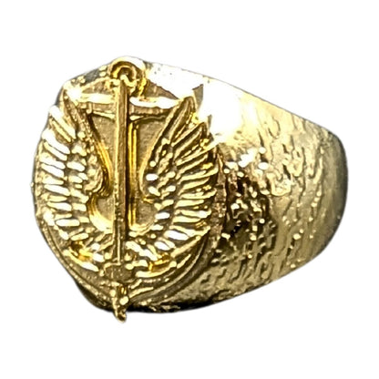 Ukrainian marines signet ring from bronze 6 US Gold plated bronze