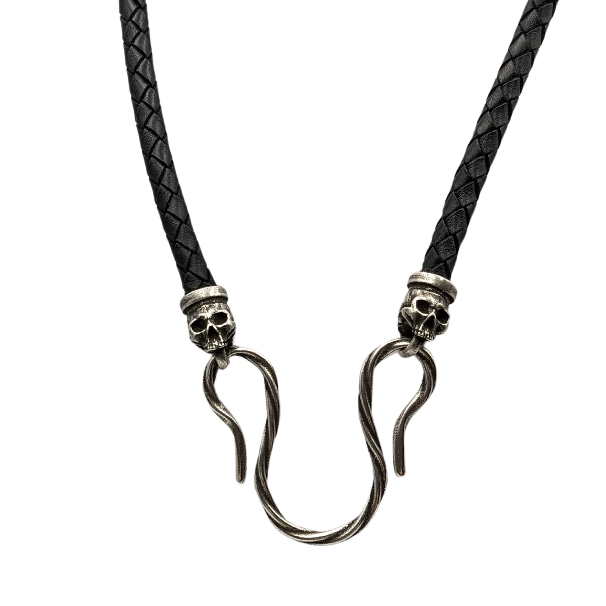 Skull Leather Necklace 45 cm | 17 inch Bronze
