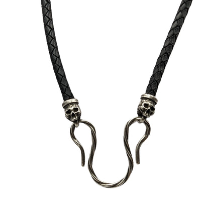 Skull Leather Necklace 45 cm | 17 inch Bronze