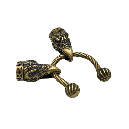 Viking raven bronze necklace clasp