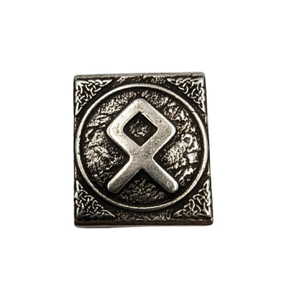 Othala rune molle clip Silver plated bronze  