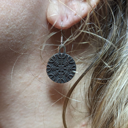 Helm of Awe bronze earrings   