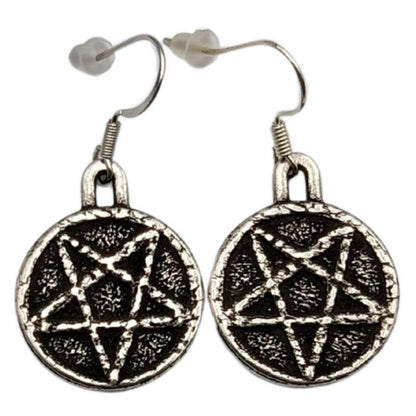 Satanic Pentagram bronze earrings