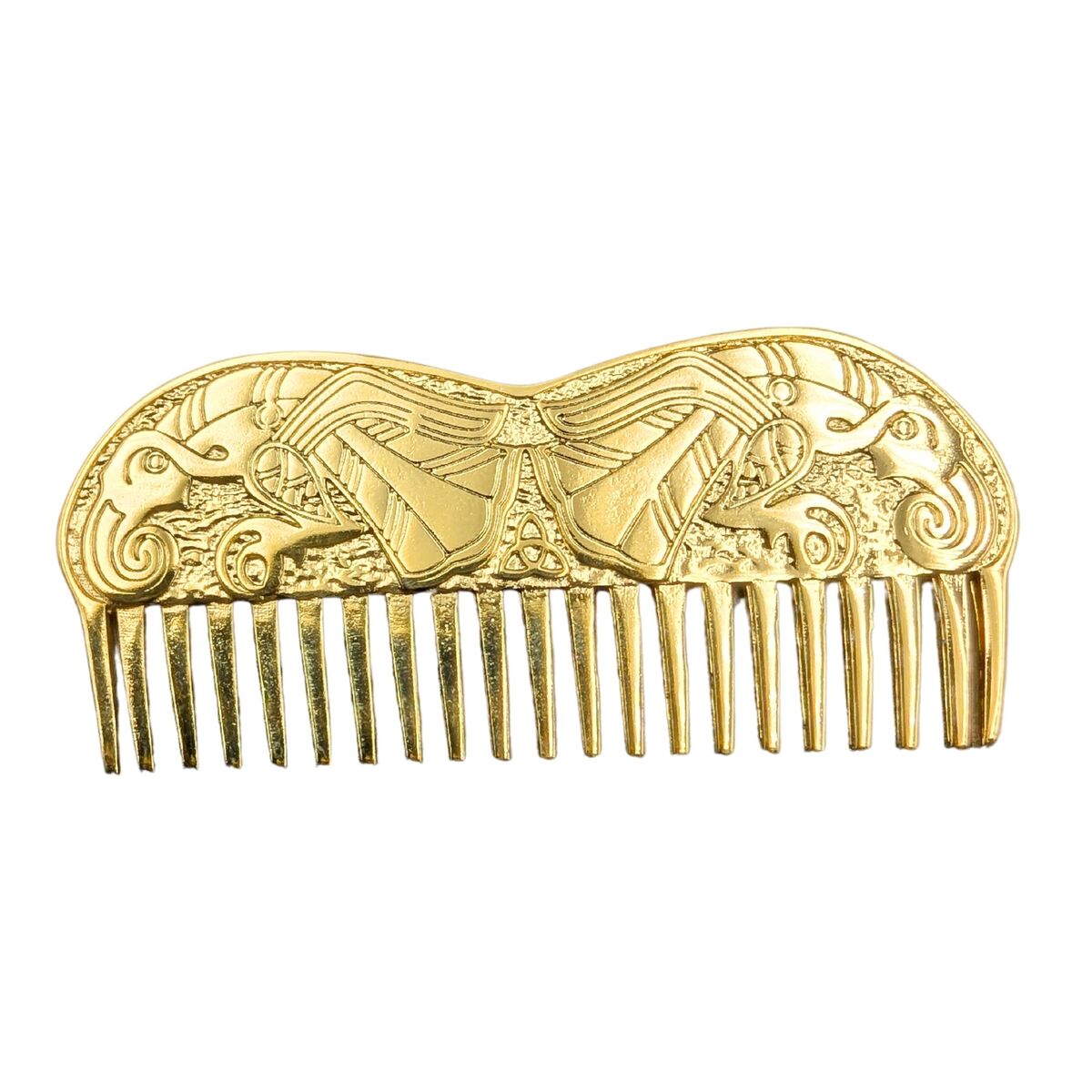 Germanic raven beard Viking comb Gold plating