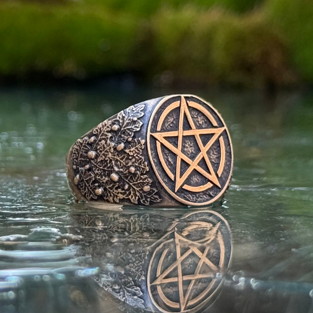 Wiccan pentacle ring