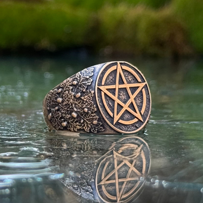 Wiccan pentacle ring