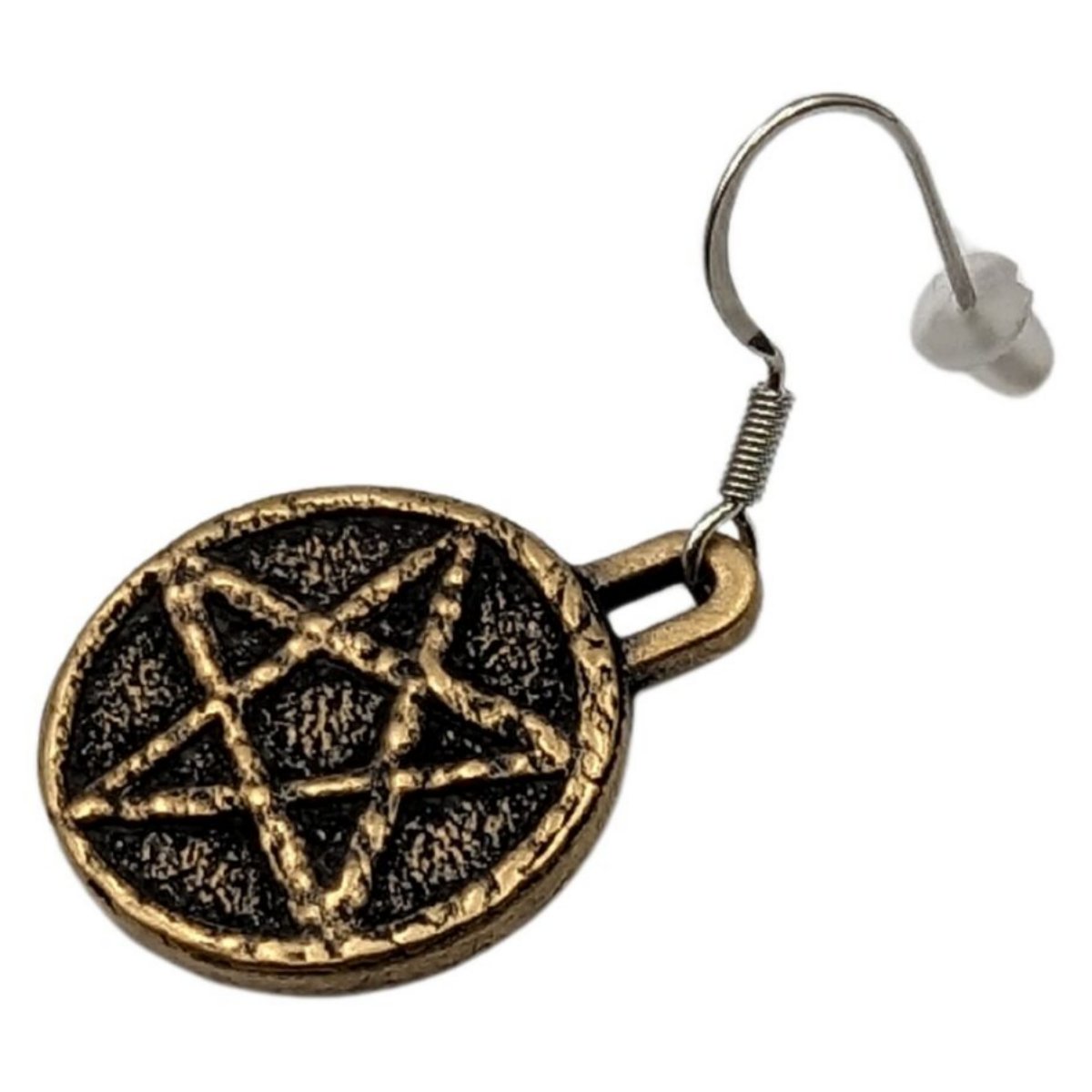 Satanic Pentagram bronze earrings