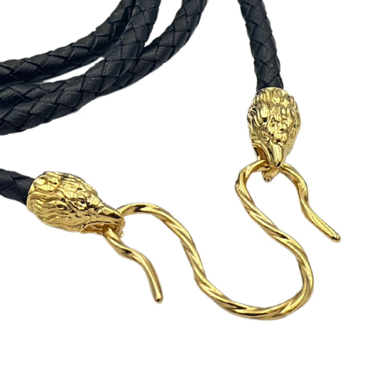 Eagle leather necklace 45 cm | 17 inch Gold plating
