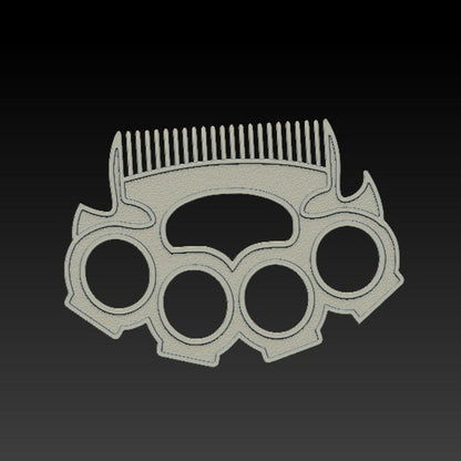 Brass knuckles beard comb