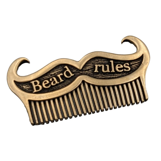 Beard Rules bronze beard comb Bronze with patina  