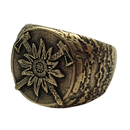 Ukrainian Mountain Infantry ring 6 US Bronze with patina