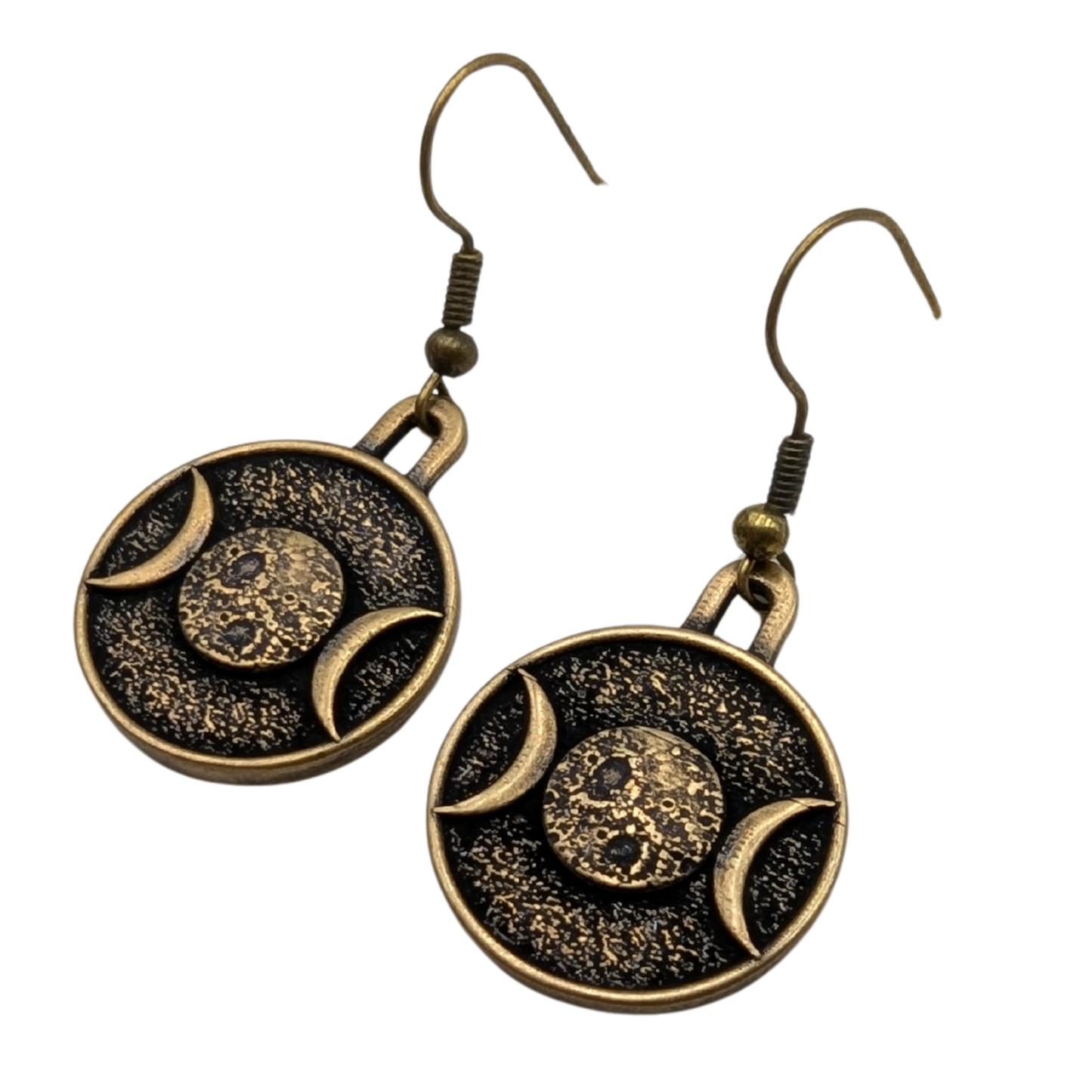 Triple moon earrings Bronze