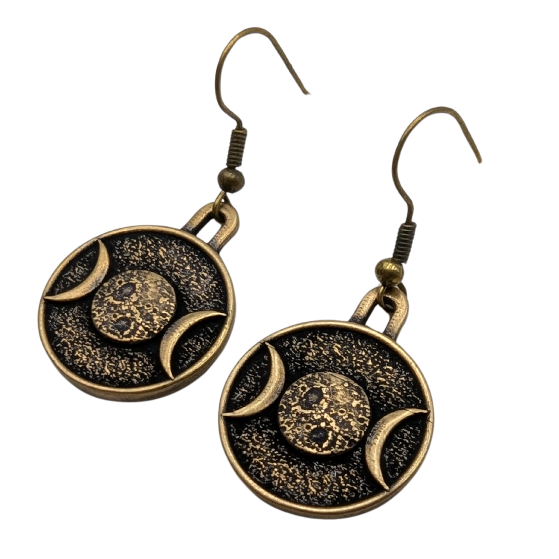 Triple moon earrings Bronze