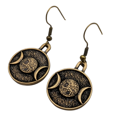 Triple moon earrings Bronze