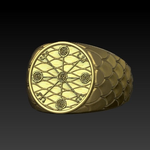 Veidistafur stave ring 6 US Gold plating