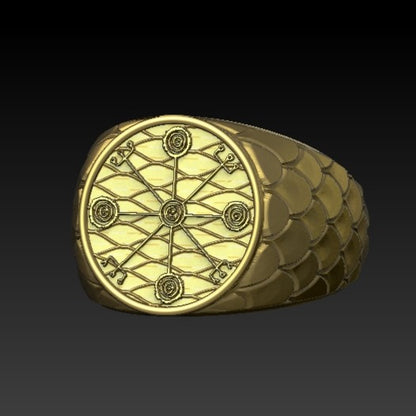 Veidistafur stave ring 6 US Gold plating