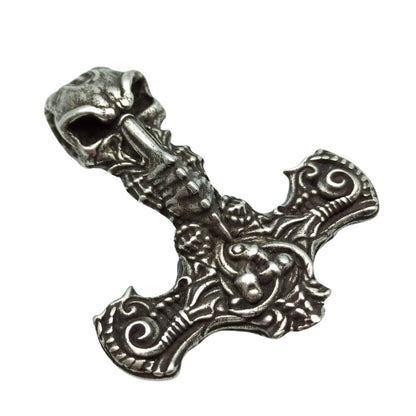 Hammer of Thor skull pendant