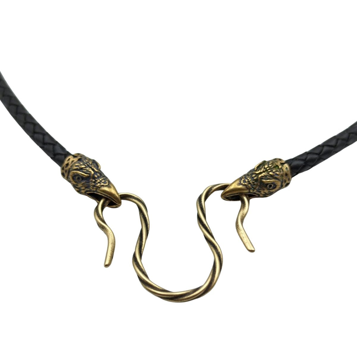 Raven Huginn and Muninn leather necklace