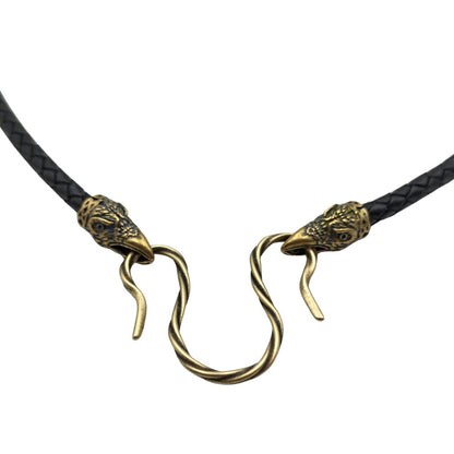 Raven Huginn and Muninn leather necklace