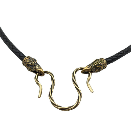 Raven Huginn and Muninn leather necklace