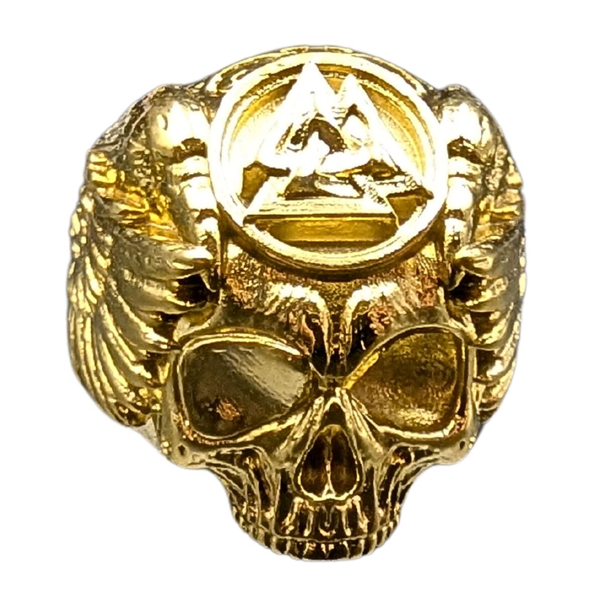 Odin skull bronze ring