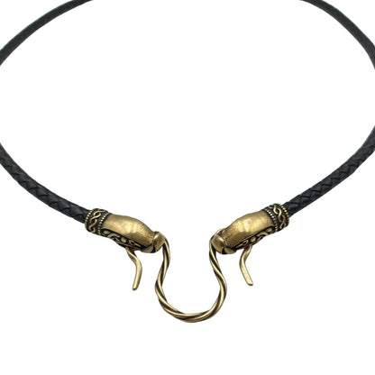 Norse Dragon leather necklace