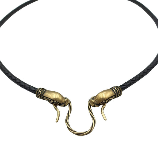 Norse Dragon leather necklace