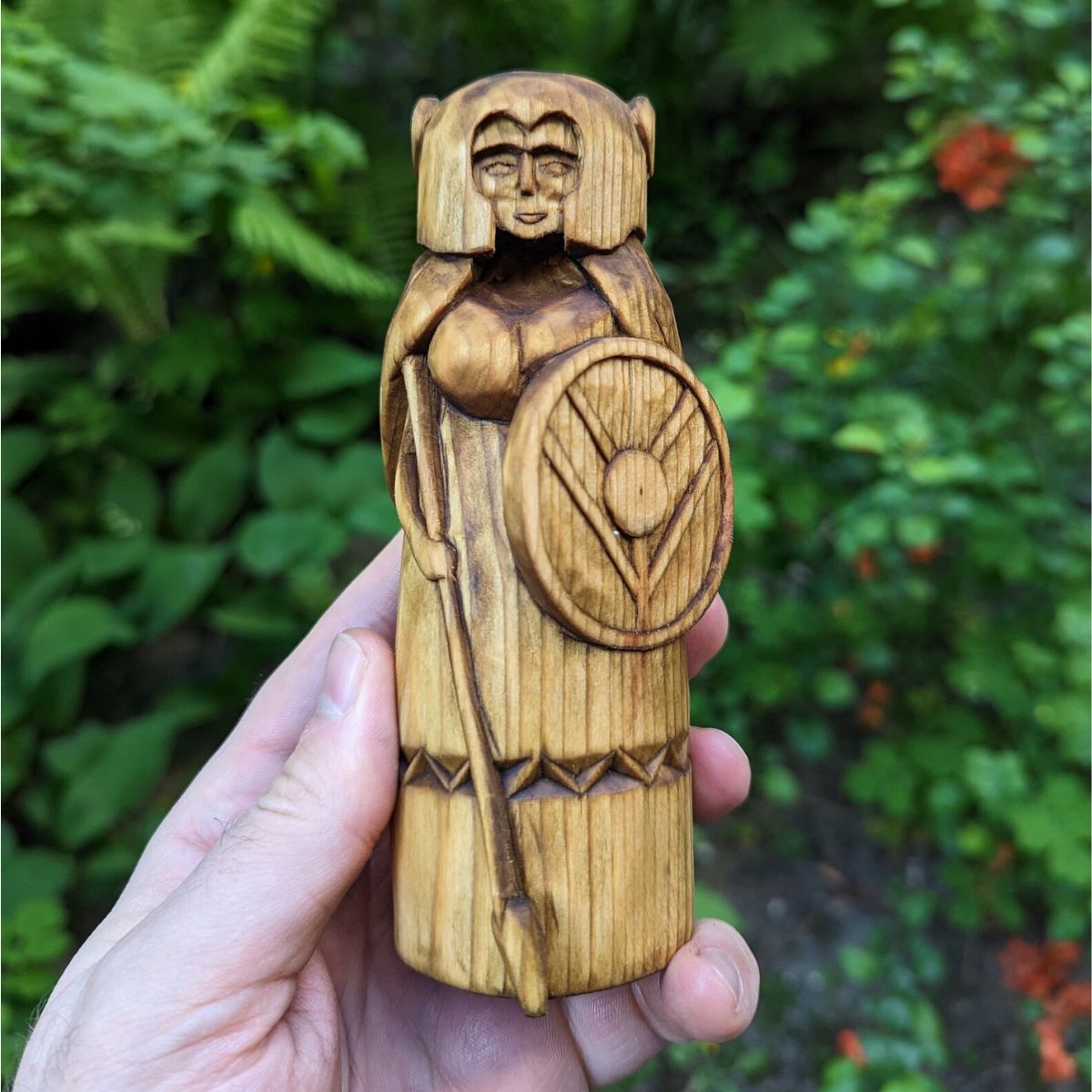 Valkyrie wooden figurine   
