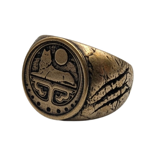 Ichkerian flag ring 6 US Bronze with patina