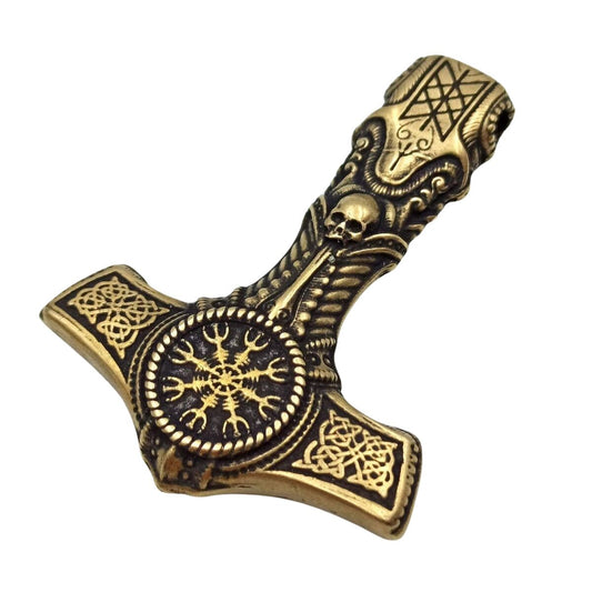Mjolnir Biomechanic pendant Bronze