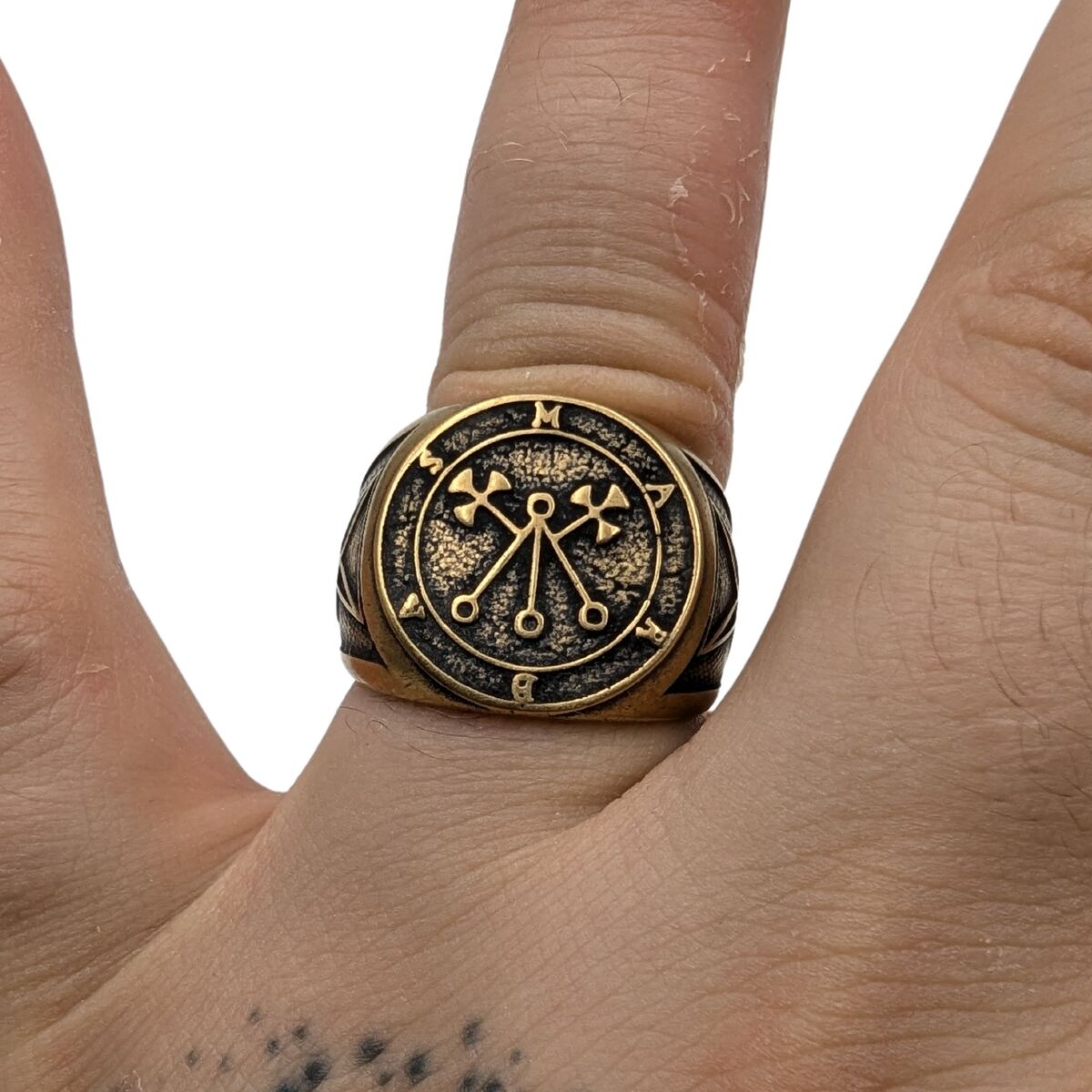 Marbas sigil demon bronze ring   