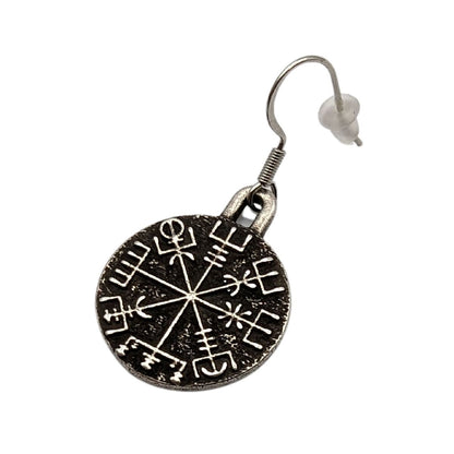 Vegvisir bronze earrings Silver plating  