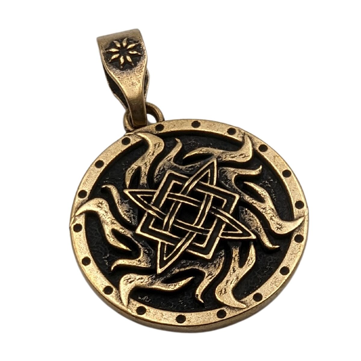 Svarog symbol bronze pendant Bronze Only pendant 