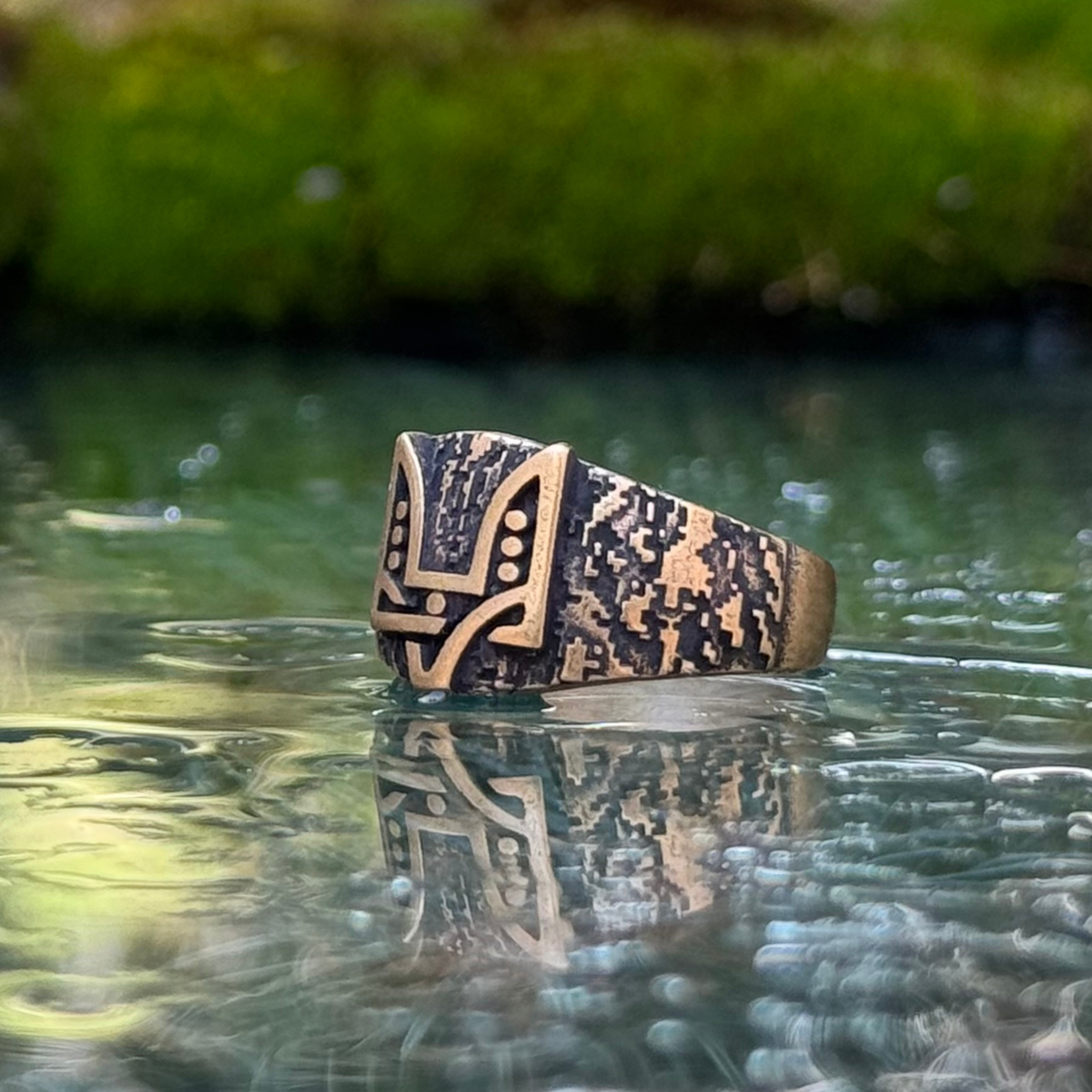 Wappenring Ukrainischer Ring aus Bronze