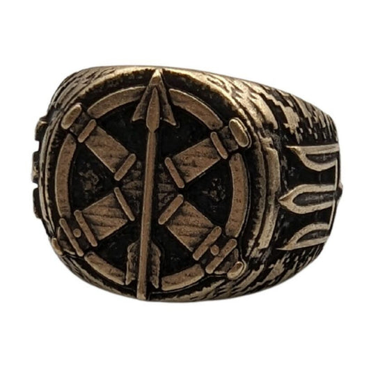Ukrainian Anti-Aircraft Missile Troops ring 6 US Bronze with patina