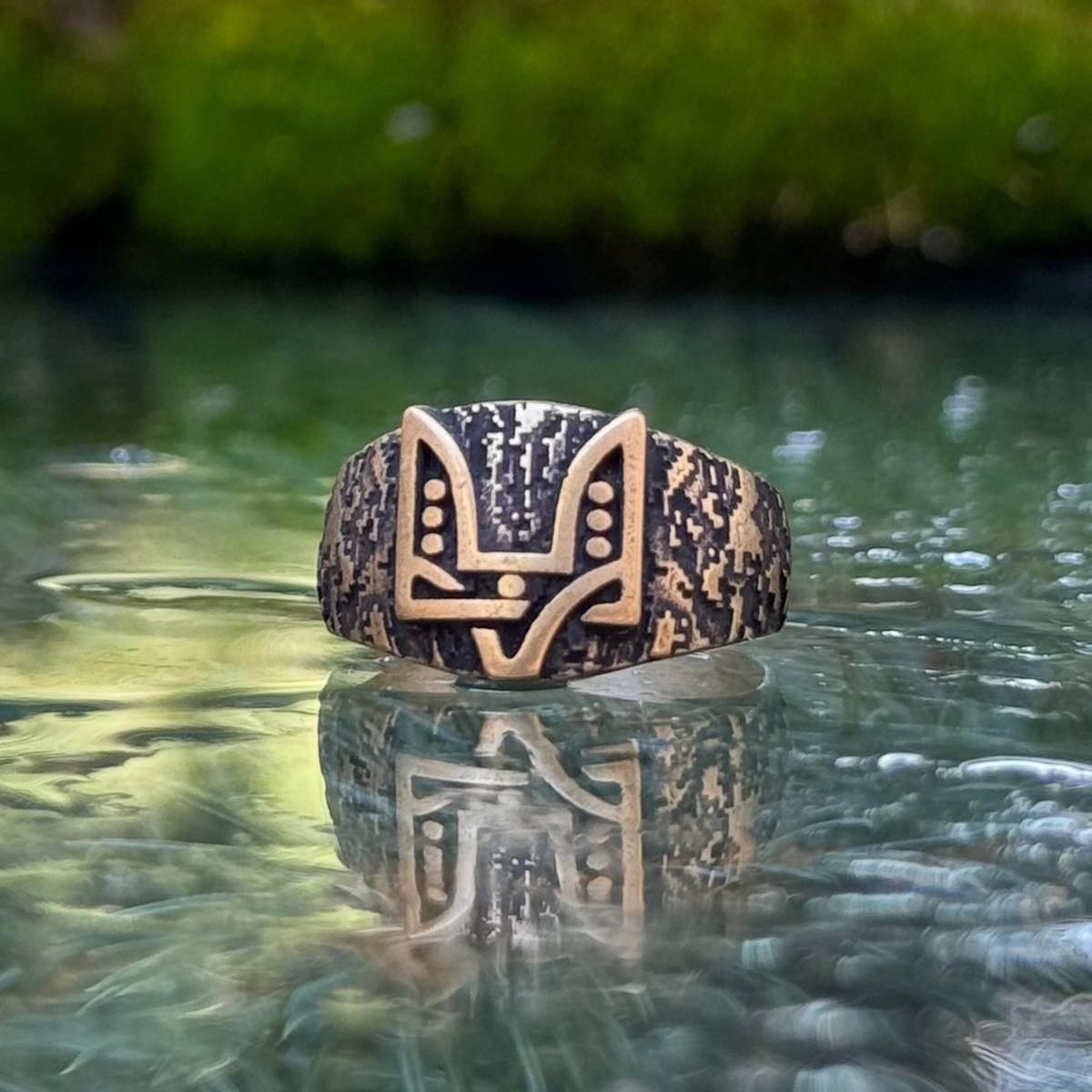 Wappenring Ukrainischer Ring aus Bronze
