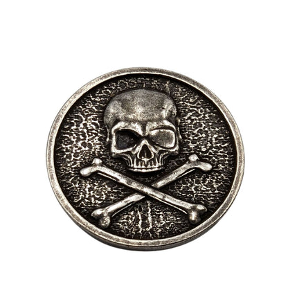 Pirate Skull bronze coin Silver plated  