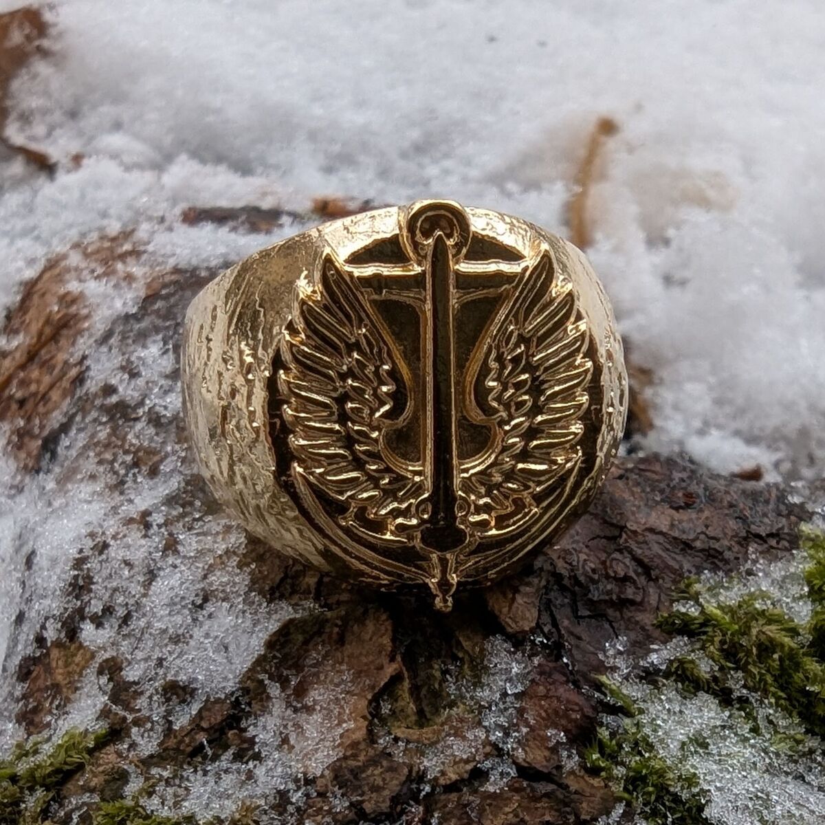 Ukrainian marines signet ring from bronze