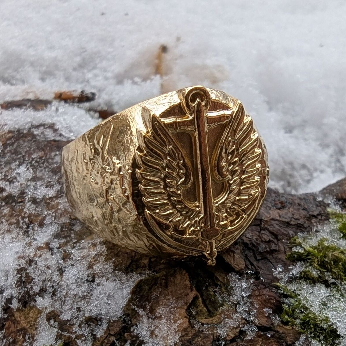 Ukrainian marines signet ring from bronze