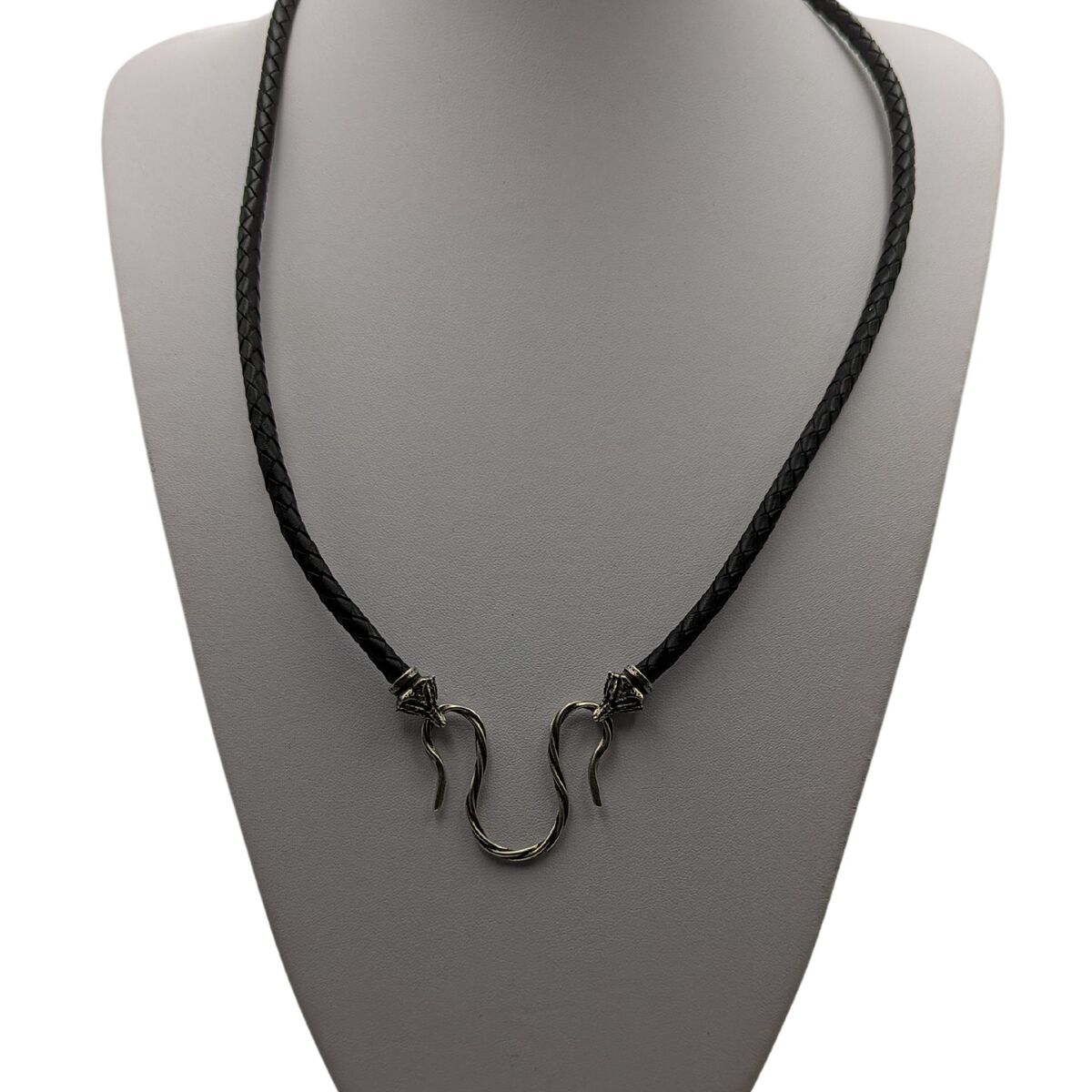 Celtic Fox leather necklace with Silver clasps   
