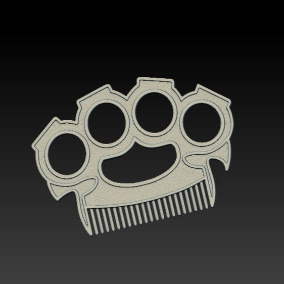 Brass knuckles beard comb Silver 925