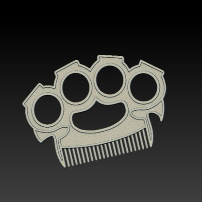 Brass knuckles beard comb Silver 925