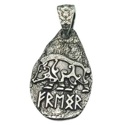 Freyr boar rune pendant Silver 925