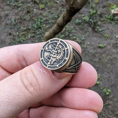 Asmodeus sigil ring from bronze