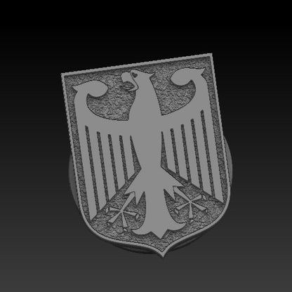 German Coat of Arms paracord bead Silver plated