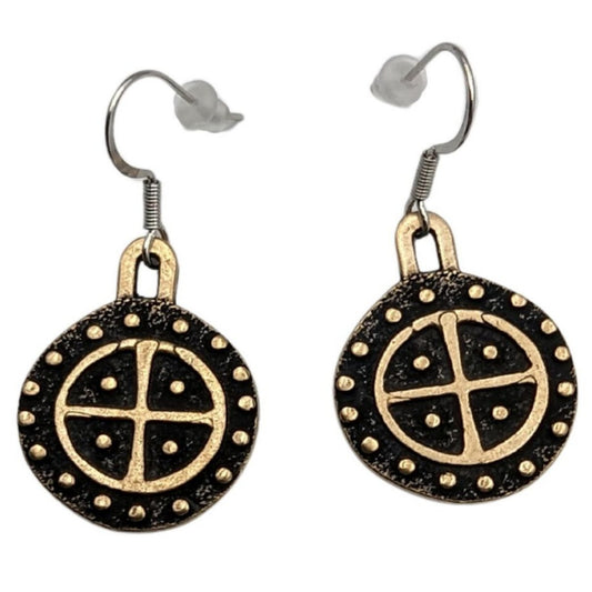 Sun Wheel bronze earrings Bronze