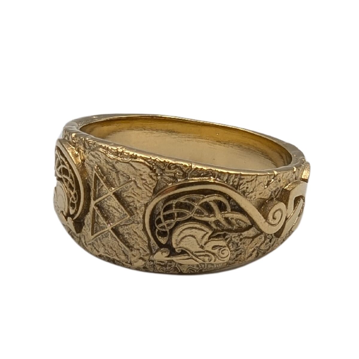 Goddess Freya bronze ring 6 US Gold Plated bronze