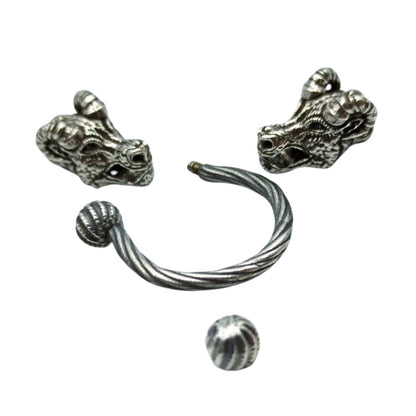 Viking goat necklace clasp from silver